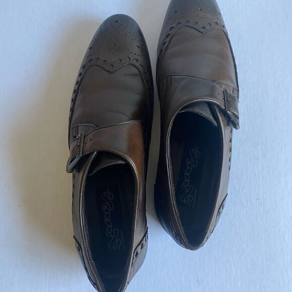 CERTO Men’s Single Monk Strap Wing Tip Leather Shoes Size 42 / 9.5 US - Picture 14 of 15